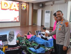 Donor Darah Hari Bhayangkara Ke-79, Polresta Bandar Lampung Kumpulkan 113 Kantong Darah