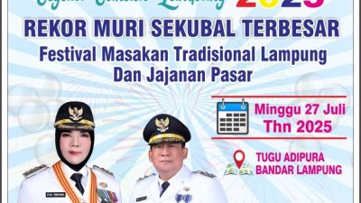 Pemerintah Kota Bandar Lampung akan menggelar acara spektakuler bertajuk “Begawi Bandar Lampung 2025
