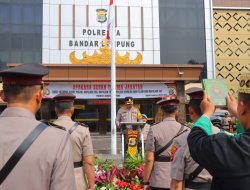 Dua Jabatan Kasat dan Empat Kapolsek di Lingkungan Polresta Bandar Lampung Diserahterimakan