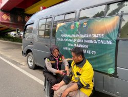 Driver Ojol di Bandar Lampung Dapat Layanan Cek Kesehatan Gratis Dari Polisi, Sambut Hari Bhayangkara ke-79