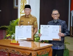 Disaksikan Menteri ATR/BPN, Gubernur Mirza Bersama Kepala BPN Tandatangani NPHD.