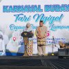 Eva Dwiana menggelar Pawai Budaya Tari Ngigel di Bundaran Tugu Adipura Kota Bandar Lampung