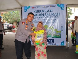 Polresta Bandar Lampung Gelar Gerakan Pangan Murah, 4,1 Ton Beras SPHP Ludes Terjual