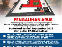 Aksi di DPRD Lampung, Satlantas Alihkan Arus Lalu Lintas dan Imbau Warga Tunda Perjalanan