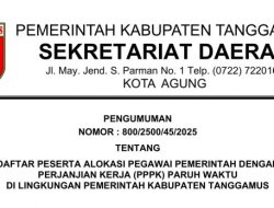 Pemkab Tanggamus Resmi Umumkan Penetapan Kebutuhan PPPK Paruh Waktu