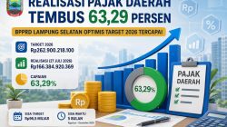 Realisasi Pajak Lampung Selatan Tembus Rp166,3 Miliar, Pemkab Optimistis Target Rp262,9 Miliar Tercapai