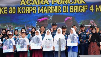 Pangdam XXI/Radin Inten Hadiri Acara Puncak Hut Ke-80 Korps Marinir