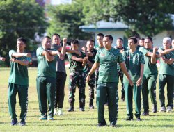 Korem 043/Garuda Hitam dan Persit KCK Gelar Olahraga Bersama di Makorem