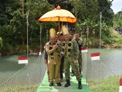Pangdam XXI/Radin Inten Resmikan Jembatan Gantung Garuda di Pekon Umbar, Tanggamus