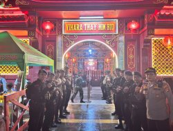 Gegana Brimob Lampung Sterilisasi Vihara, Amankan Imlek 2026 Bandar Lampung