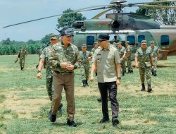 Gubernur Rahmat Mirzani Djausal dan Menhan Sjafrie Sjamsoeddin Tinjau Fasilitas Yonif TP 848/SPC Lampung Tengah