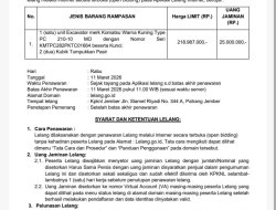 PENGUMUMAN LELANG EKSEKUSI BARANG RAMPASAN NEGARA