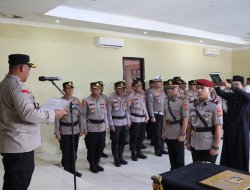 Kapolres Way Kanan Pimpin Prosesi Sertijab Kasat Reskrim di Aula Adhi Pradana