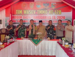 Kasrem 043/Gatam Sambut Tim Wasev Pusterad Tinjau Lokasi TMMD ke-128 Pekon Kalimiring
