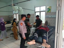 Respon Cepat Layanan 110,  Polsek Way Tuba Evakuasi Pengendara Motor Alami Kecelakaan di Jalinsum Way Kanan