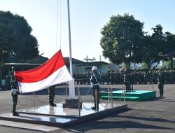 Danrem 043/Gatam Pimpin Upacara Bulanan, Sampaikan Amanat KASAD
