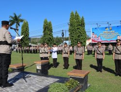 Polres Way Kanan Gelar Upacara Sertijab Kasat Samapta, Kasihumas dan Kapolsek Negeri Besar