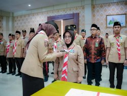 Jihan Nurlela Resmi Lantik Elfianah Pimpin Mabicab Gerakan Pramuka Mesuji 2025–2030