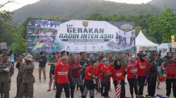 Prajurit Korem 043/Gatam Dukung Penuh Gerakan Raden Inten ASRI, Bersihkan Pantai Pasir Putih