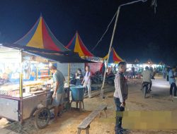 Ciptakan Kamtibmas Kondusif, Polsek Rebang Tangkas Gelar Patroli di Pasar Malam