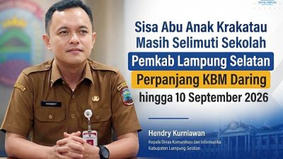 Sisa Abu Anak Krakatau Masih Selimuti Sekolah, KBM Daring Lampung Selatan Diperpanjang hingga 10 September