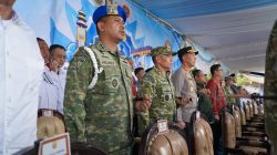 Danrem 043/Gatam Hadiri Apel Akbar 4.000 Anggota Linmas di Bandar Lampung