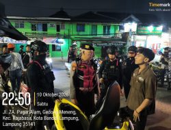Jaga Keamanan di Malam Hingga Dini Hari, Personel Gegana Satbrimob Polda Lampung Gelar Patroli Janji Jaga
