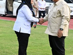 Walikota Bunda Eva Sambut, Kedatangan Presiden Prabowo