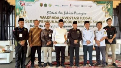 Tekan Kejahatan Finansial, OJK-Pemprov Lampung Bekali 1.000 Penyuluh Agama dengan Rekening Syariah